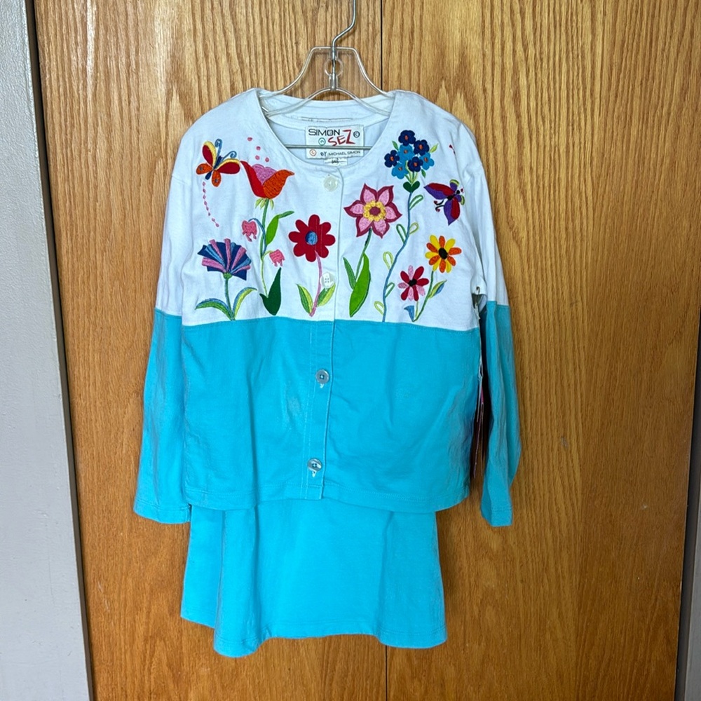 NWT Simon Sez by Michael Simon girls 2 piece dress/jacket. 6/6x